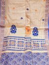 pure handloom tussar silk with blue assamese nakshi work